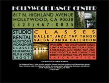 Tablet Screenshot of hollywooddancecenter.com